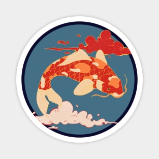 Koi Carp on Big Blue Moon Magnet